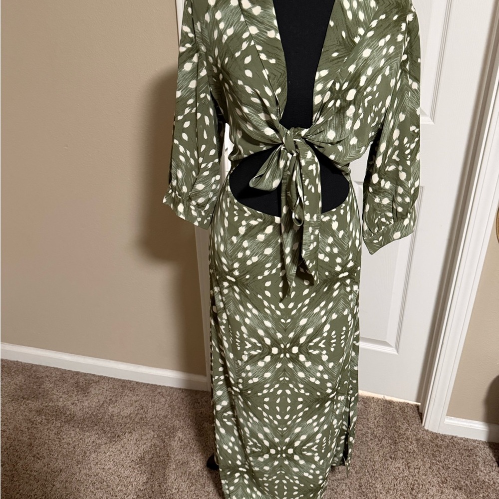 Green Patterned Maxi Dress